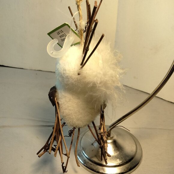 White Owl Ornament Feather Twig Rustic Cottage Cabin Lodge Decor Holiday Time - Picture 8 of 10